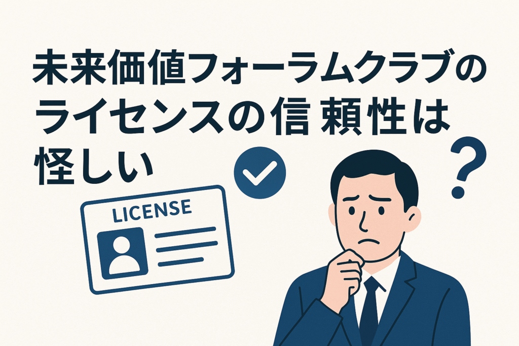 未来価値フォーラムクラブのライセンスの信頼性は怪しい