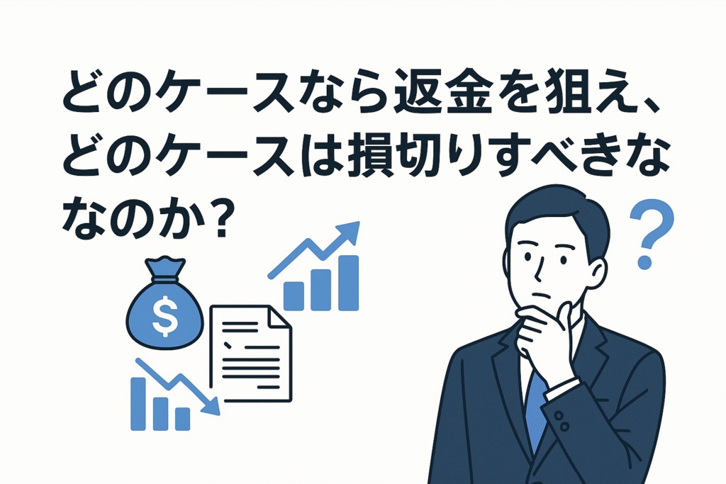 どのケースなら返金を狙え、どのケースは損切りすべきなのか？
