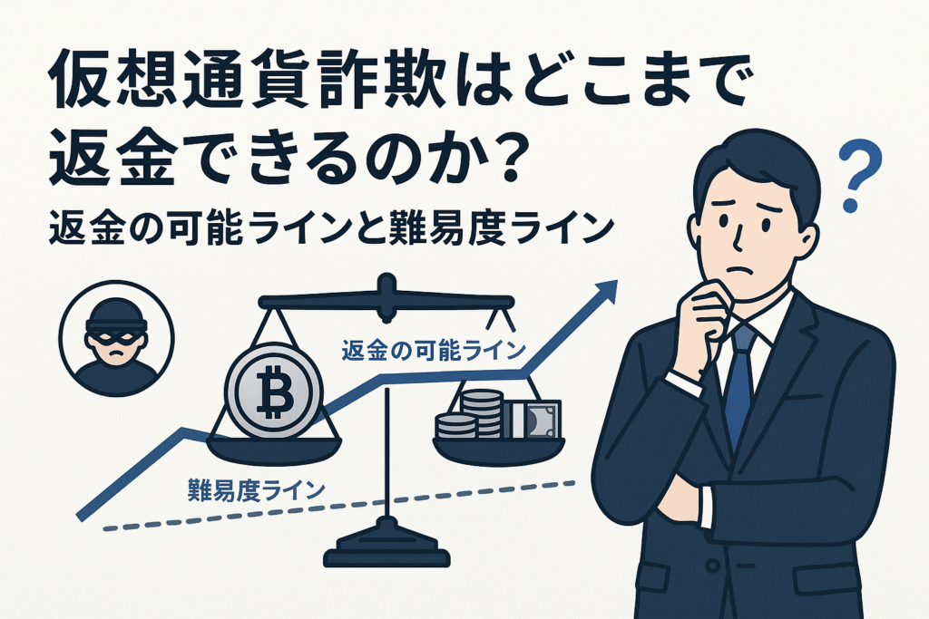 仮想通貨詐欺はどこまで返金できるのか？返金の可能ラインと難易度ライン