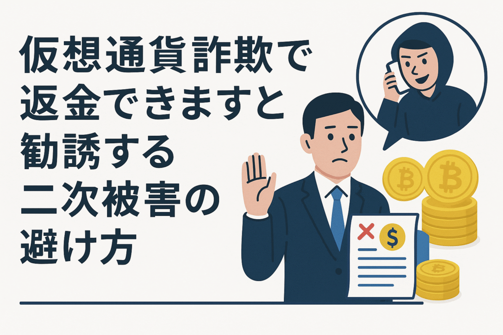 仮想通貨詐欺で返金できますと勧誘する二次被害の避け方