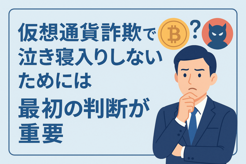 仮想通貨詐欺で泣き寝入りしないためには、最初の判断が重要