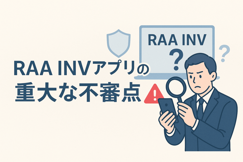 RAA INVアプリの重大な不審点