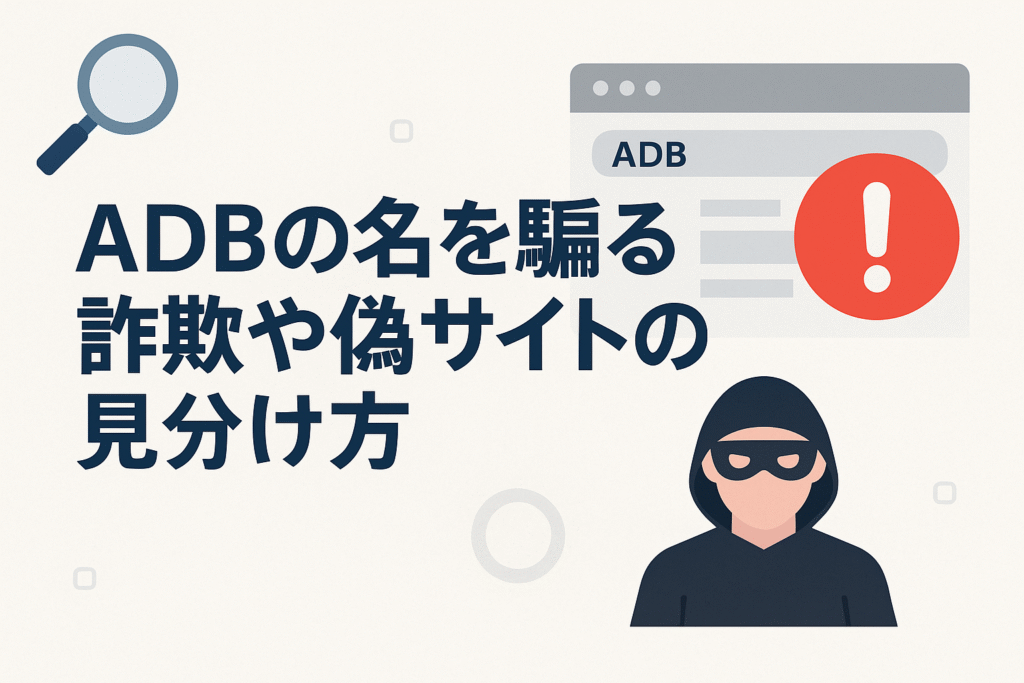 ADBの名を騙る詐欺や偽サイトの見分け方