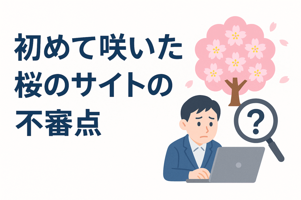 初めて咲いた桜のサイトの不審点