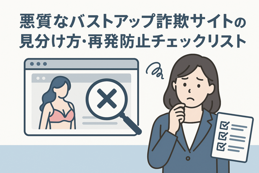 悪質なバストアップ詐欺サイトの見分け方・再発防止チェックリスト