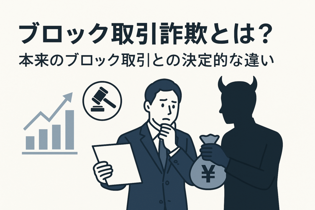ブロック取引詐欺とは？本来のブロック取引との決定的な違い