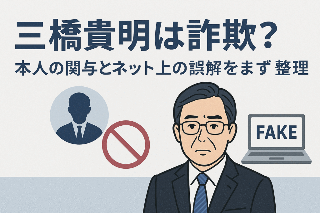 三橋貴明は詐欺？本人の関与とネット上の誤解をまず整理