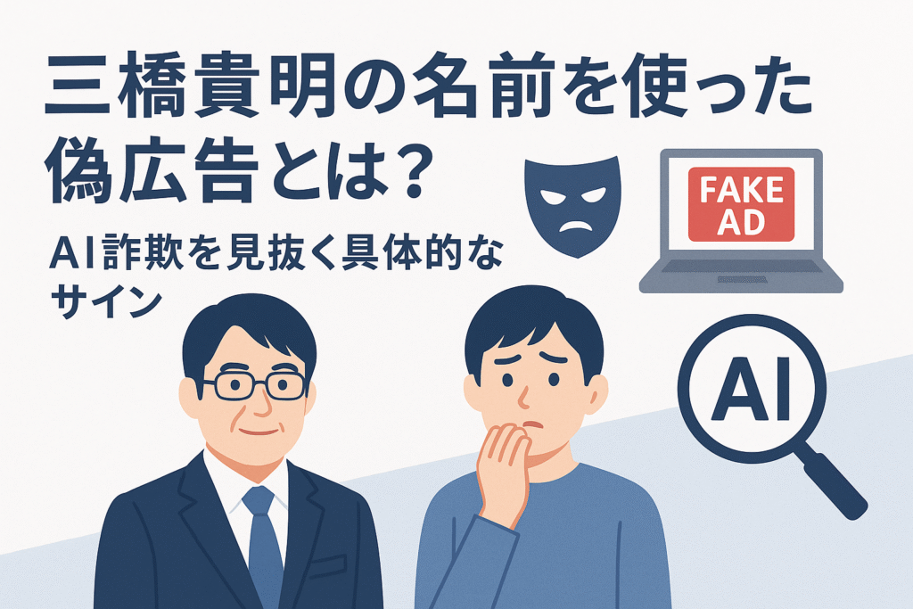 三橋貴明の名前を使った偽広告とは？AI詐欺を見抜く具体的なサイン