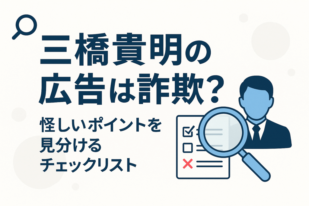 三橋貴明の広告は詐欺？怪しいポイントを見分けるチェックリスト