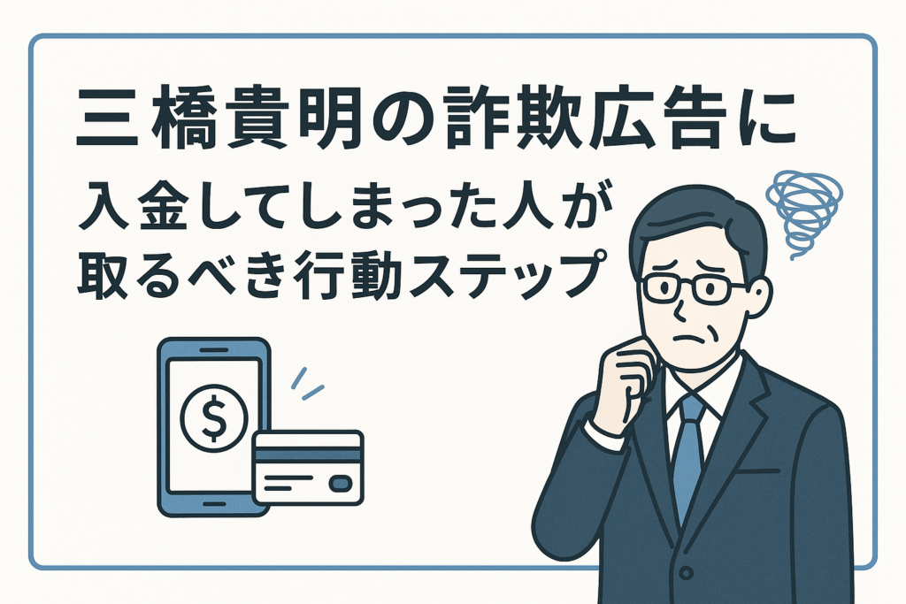 三橋貴明の詐欺広告に入金してしまった人が取るべき行動ステップ