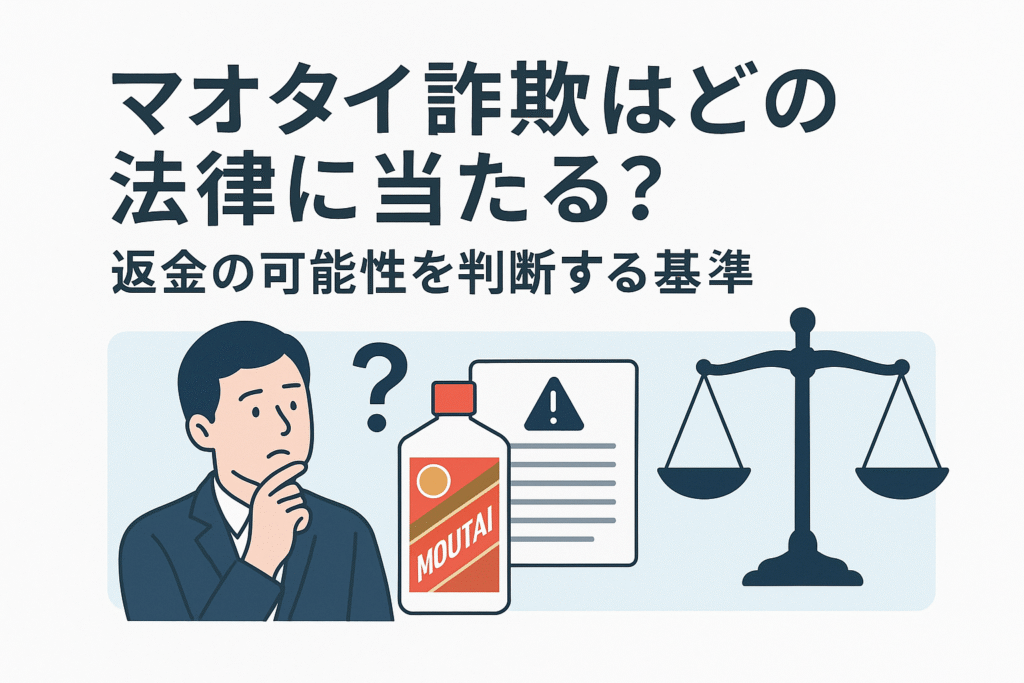 マオタイ詐欺はどの法律に当たる？返金の可能性を判断する基準