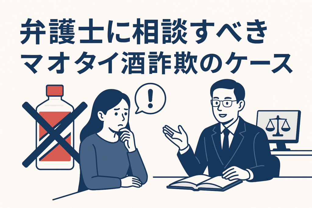 弁護士に相談すべきマオタイ酒詐欺のケース