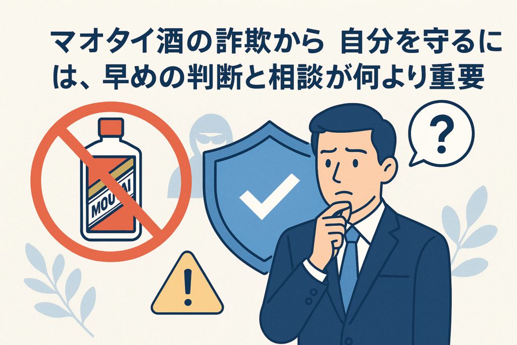 マオタイ酒の詐欺から自分を守るには、早めの判断と相談が何より重要