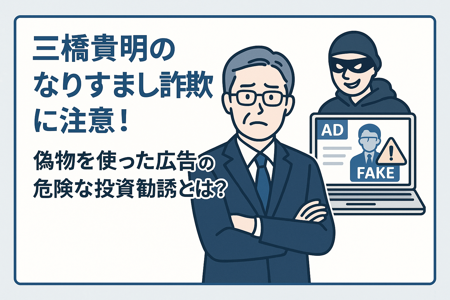 三橋貴明のなりすまし詐欺に注意!偽物を使った広告の危険な投資勧誘とは?