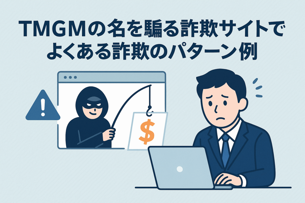 TMGMの名を騙る詐欺サイトでよくある詐欺のパターン例