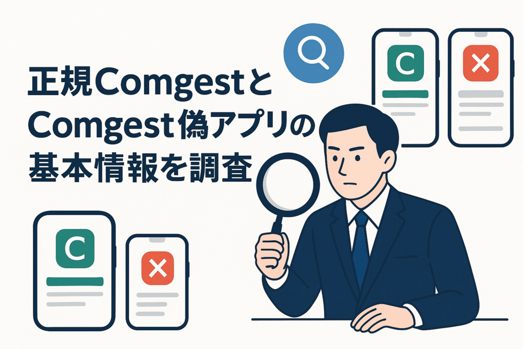 正規ComgestとComgest偽アプリの基本情報を調査