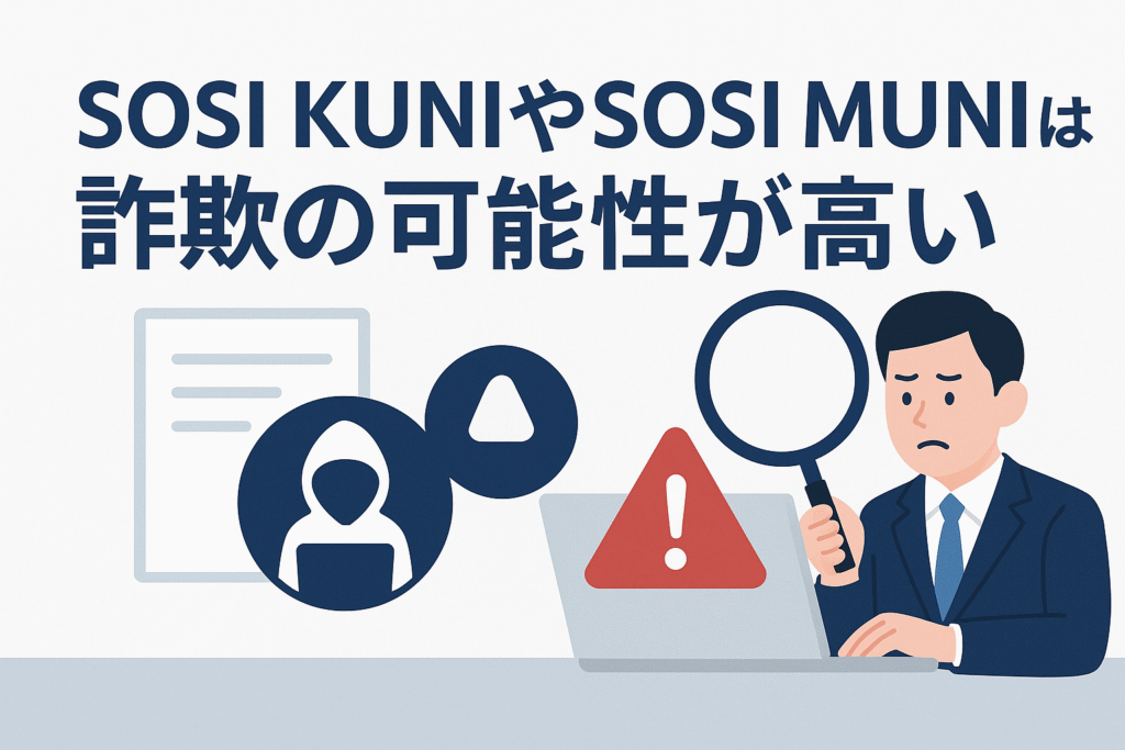 SOSI KUNIやSOSI MUNIは詐欺の可能性が高い