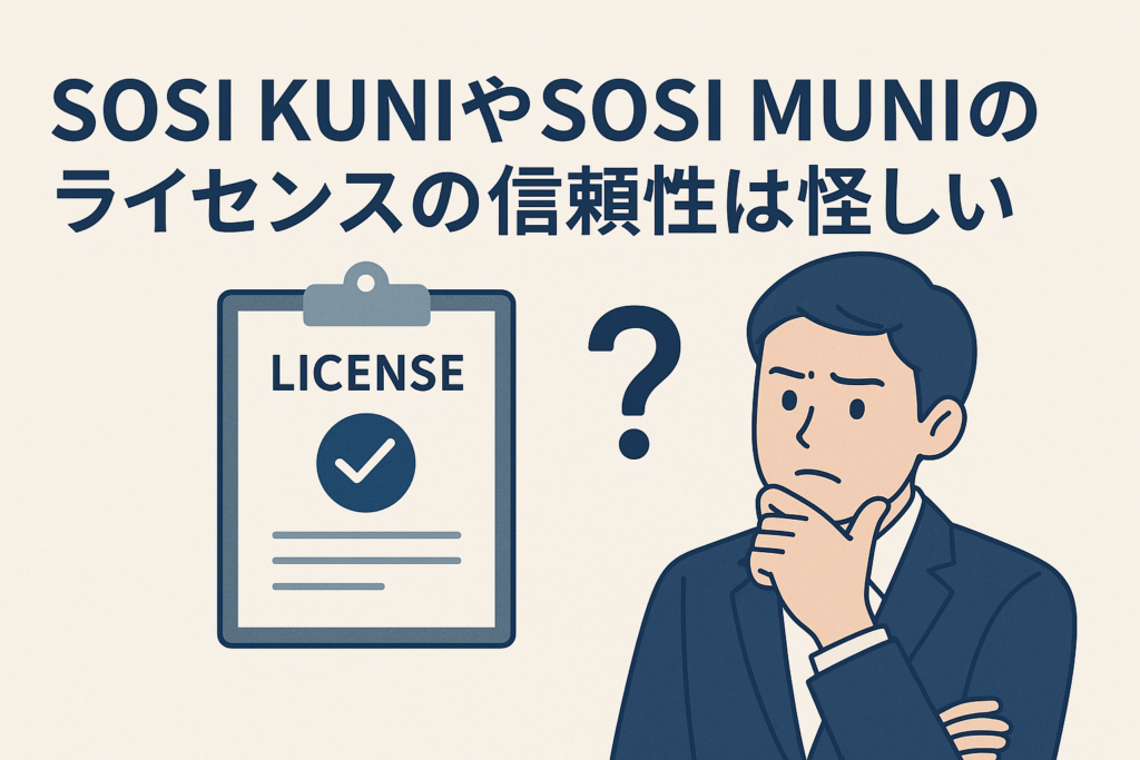 SOSI KUNIやSOSI MUNIのライセンスの信頼性は怪しい
