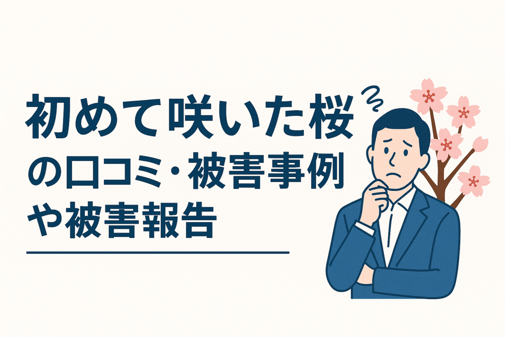初めて咲いた桜の実際の口コミ・被害事例や被害報告