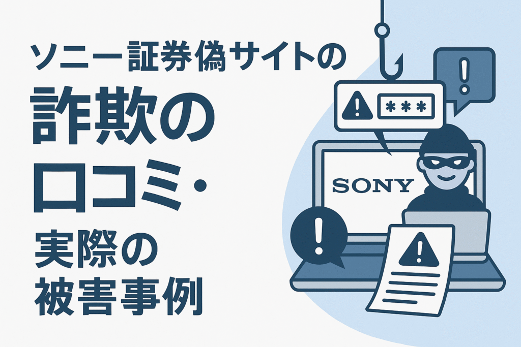 ソニー証券偽サイトの詐欺の口コミ・実際の被害事例