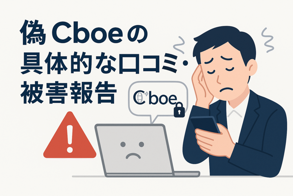 偽Cboeの具体的な口コミ・被害報告