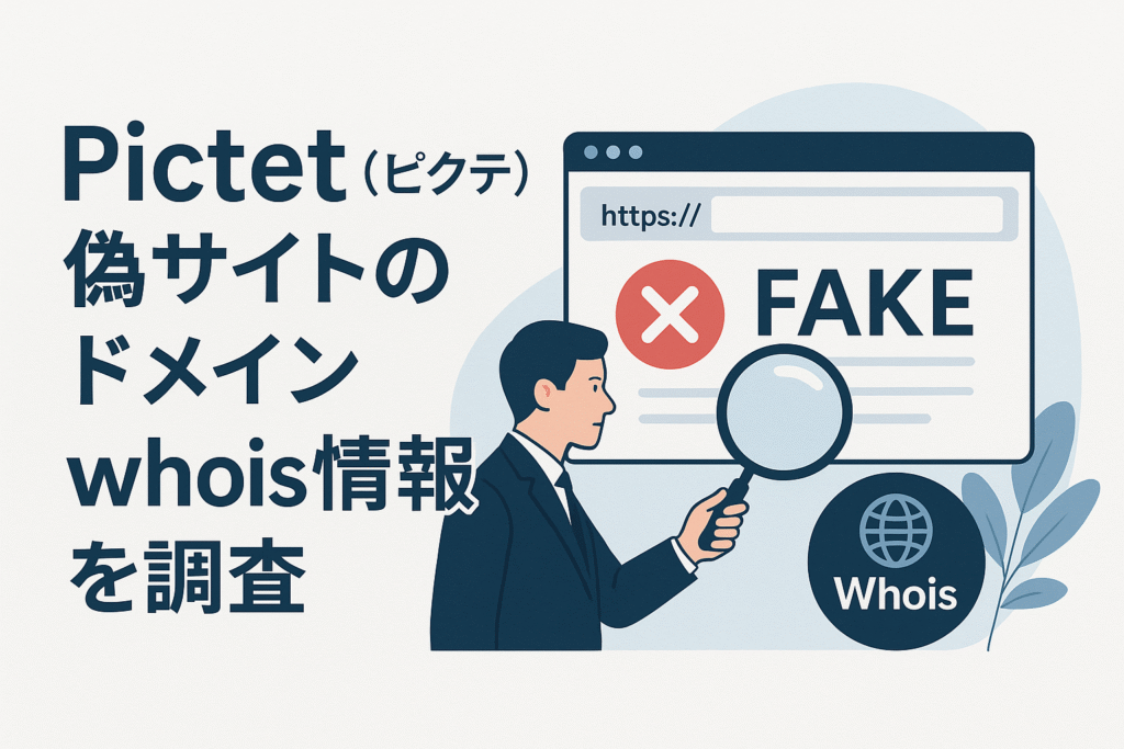 Pictet（ピクテ）偽サイトのドメインwhois情報を調査