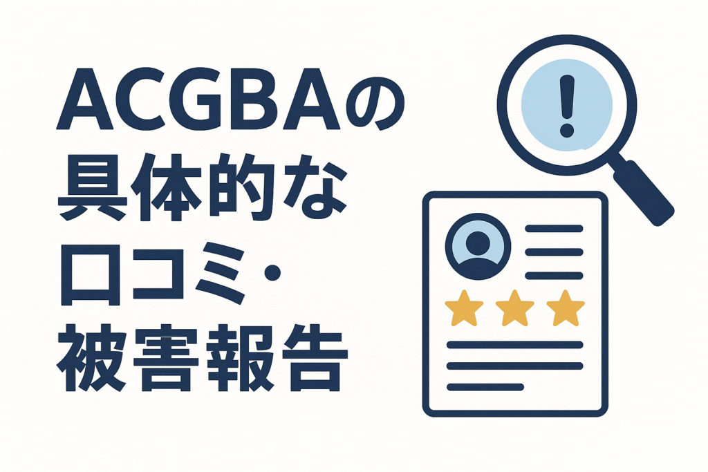 ACGBAの具体的な口コミ・被害報告