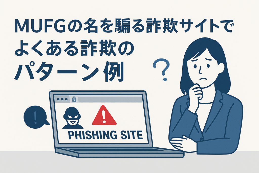 MUFGの名を騙る詐欺サイトでよくある詐欺のパターン例