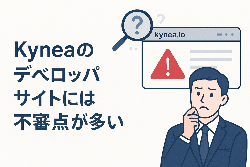 Kyneaのデベロッパサイトには不審点が多い