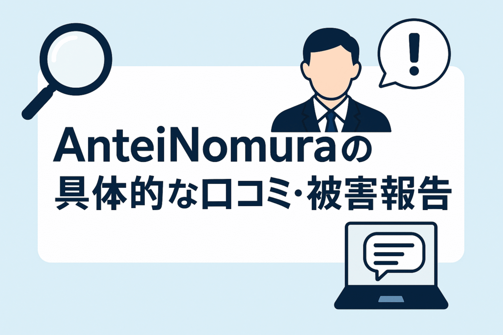 AnteiNomuraの具体的な口コミ・被害報告