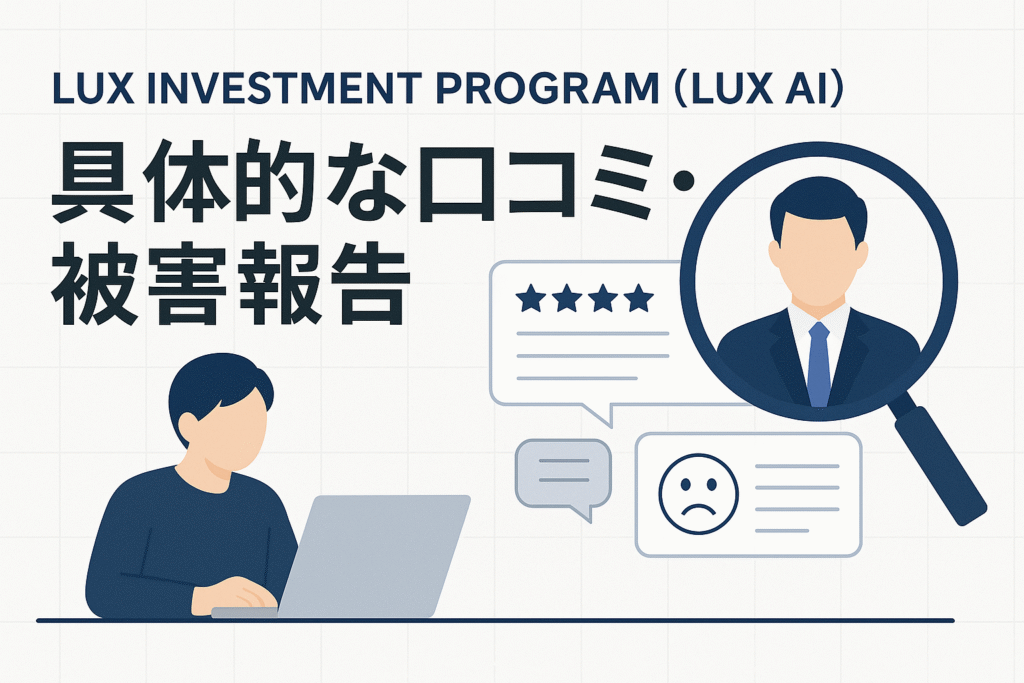 LUX INVESTMENT PROGRAM(LUX AI)の具体的な口コミ・被害報告