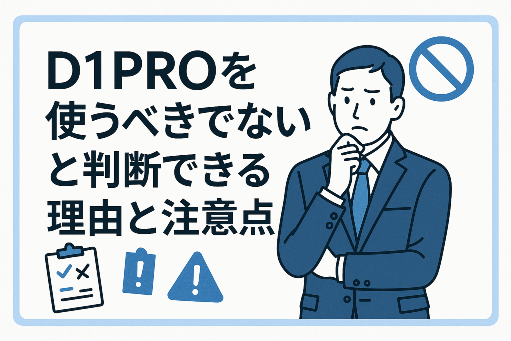 D1PROを使うべきでないと判断できる理由と注意点