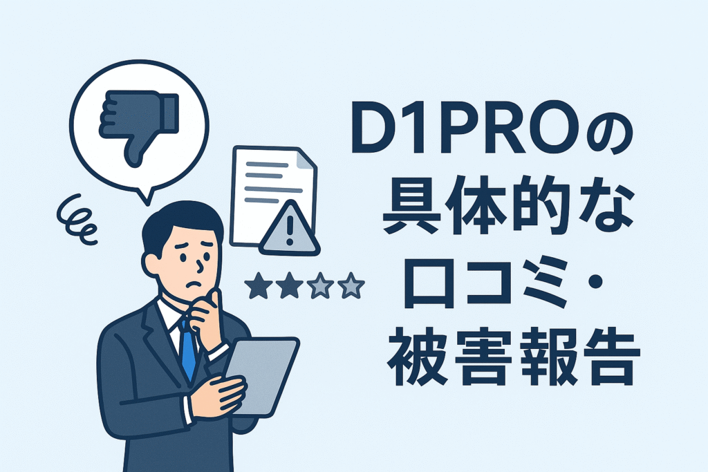 D1PROの具体的な口コミ・被害報告