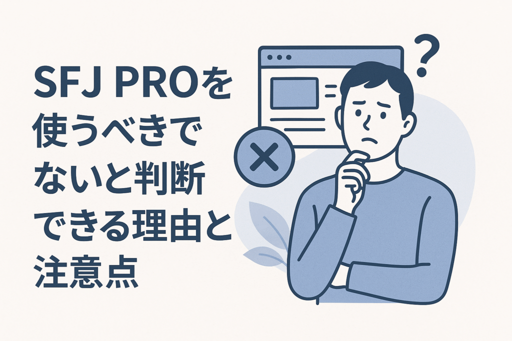 SFJ PROを使うべきでないと判断できる理由と注意点