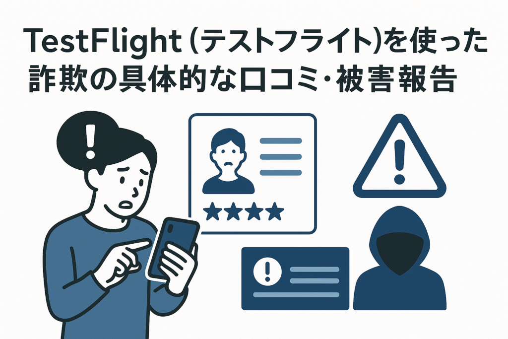 TestFlight(テストフライト)を使った詐欺の具体的な口コミ・被害報告