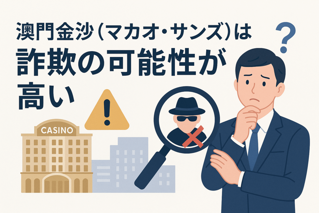 澳門金沙(マカオ・サンズ)は詐欺の可能性が高い