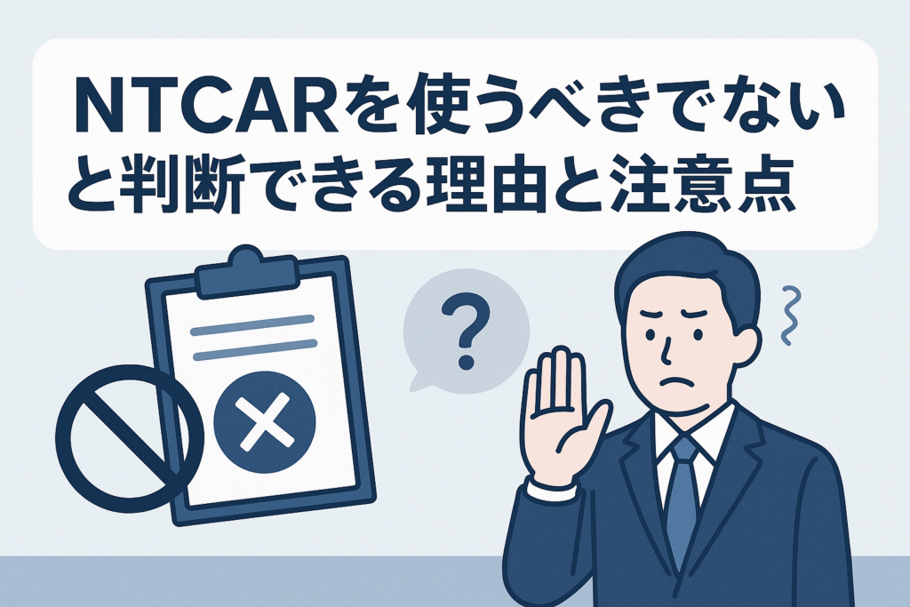 NTCARを使うべきでないと判断できる理由と注意点