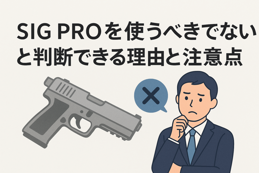 SIG PROを使うべきでないと判断できる理由と注意点