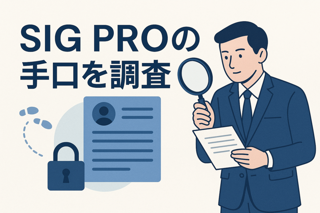 SIG PROの手口を調査