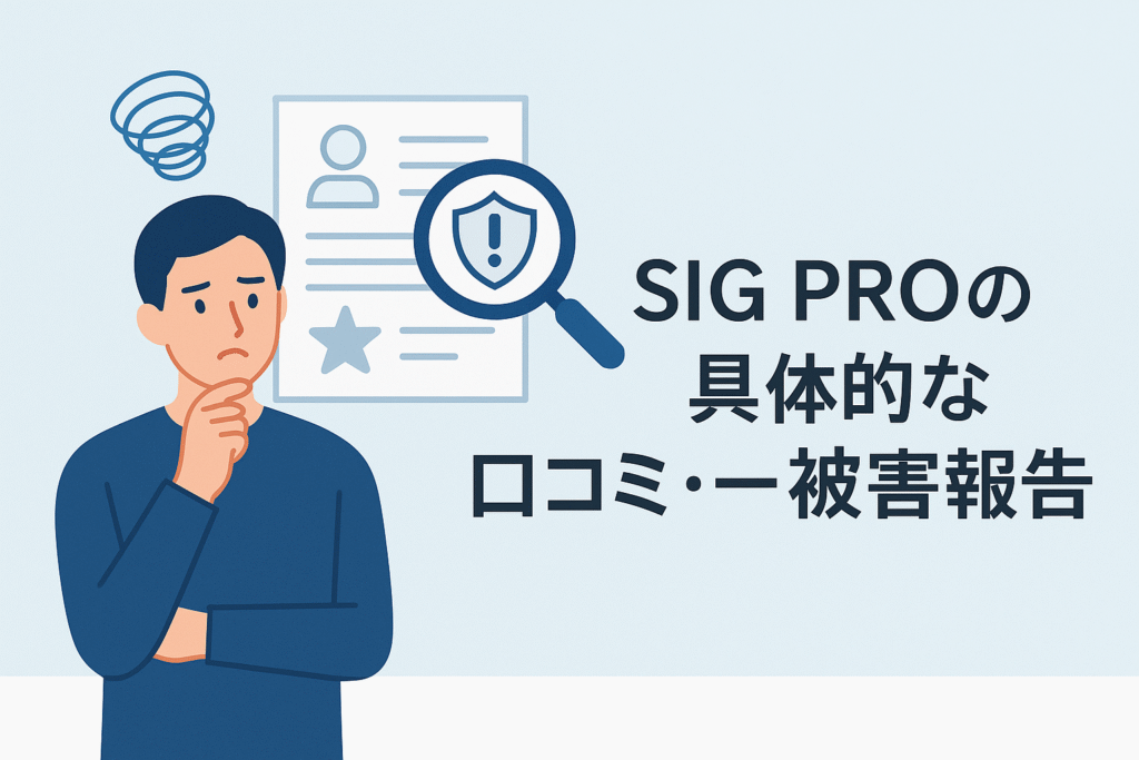 SIG PROの具体的な口コミ・被害報告