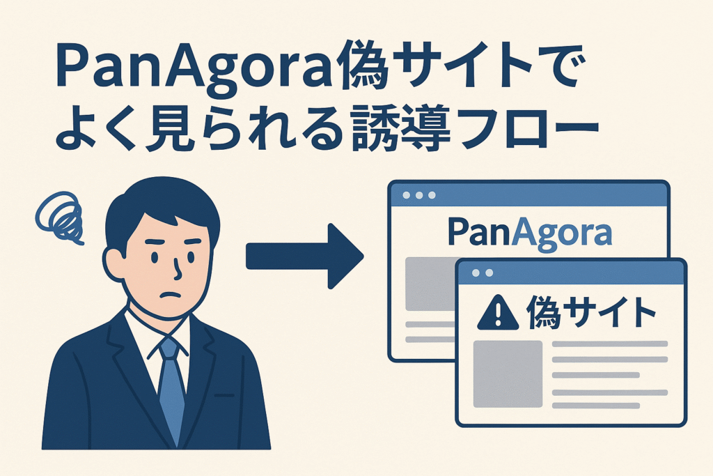 PanAgora偽サイトでよく見られる誘導フロー