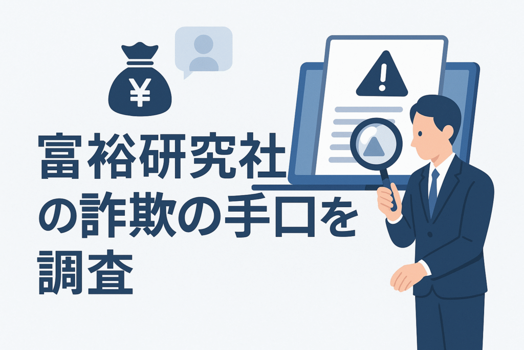 富裕研究社の詐欺の手口を調査