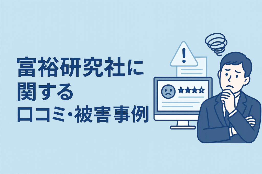 富裕研究社に関する口コミ・被害事例