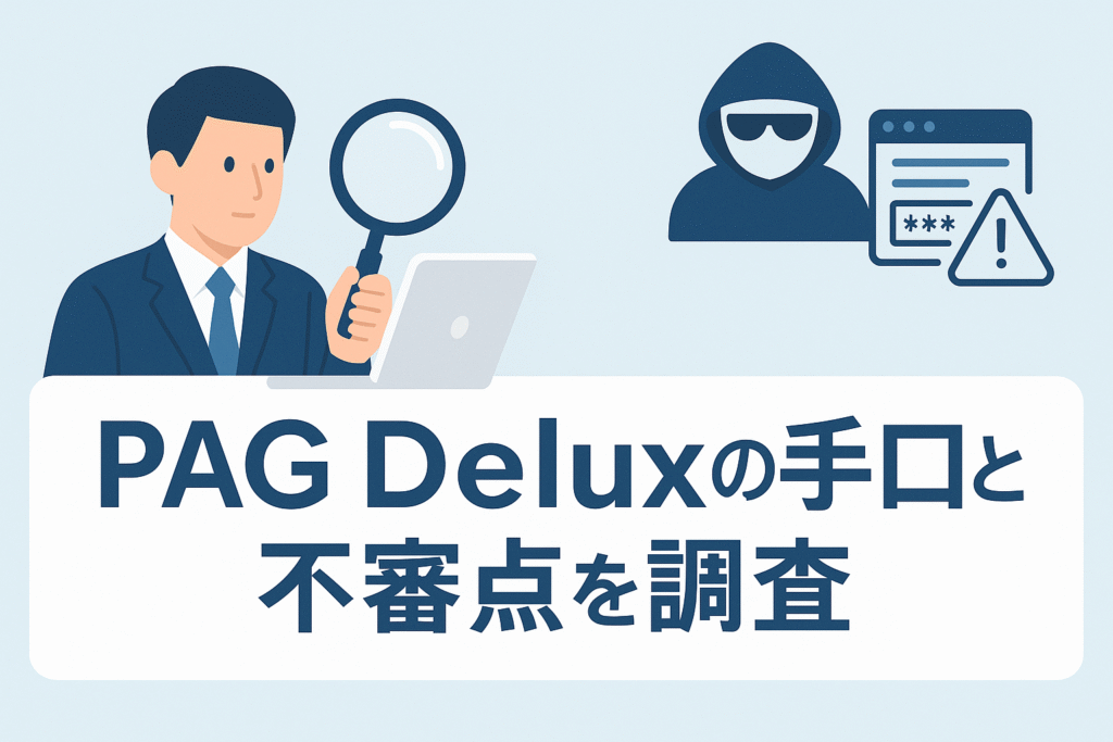 PAG Deluxの手口と不審点を調査
