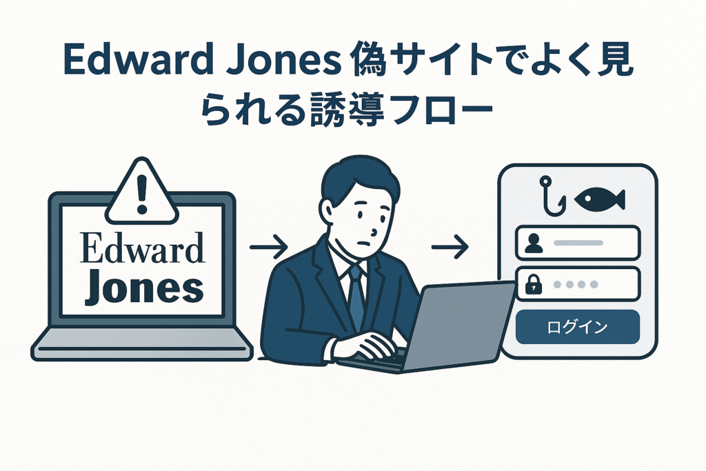 Edward Jones偽サイトでよく見られる誘導フロー