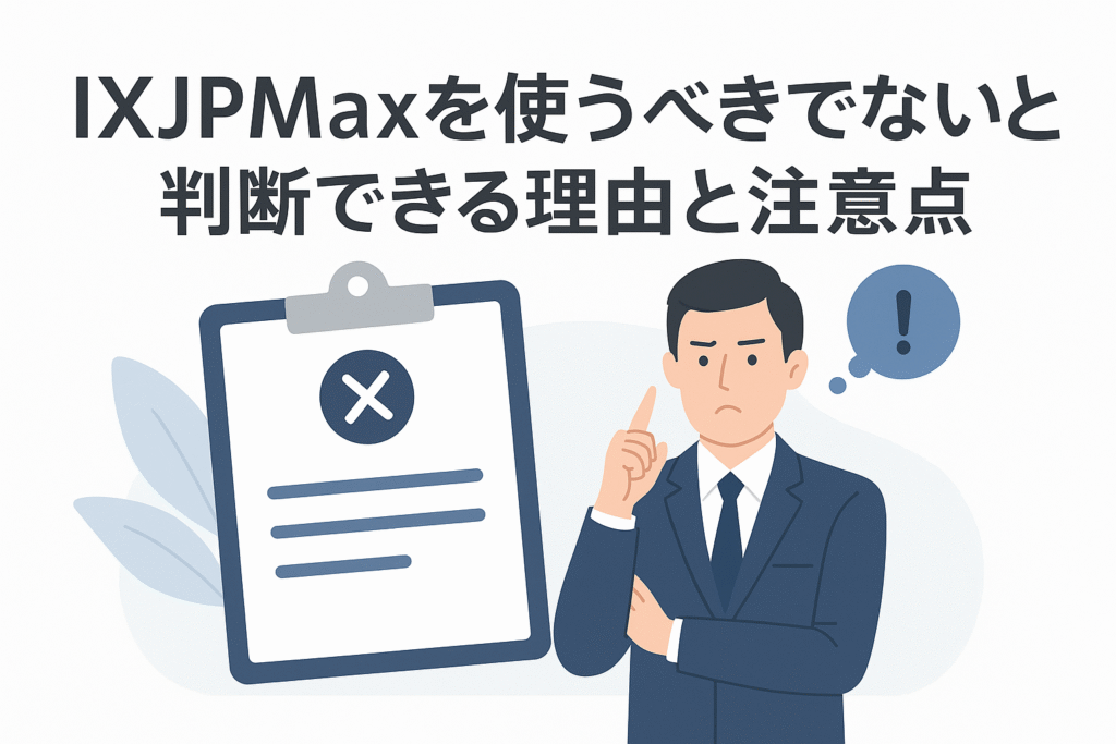 IXJPMaxを使うべきでないと判断できる理由と注意点