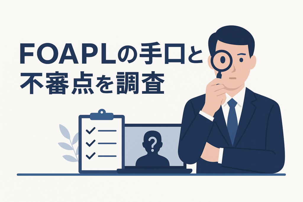 FOAPLの手口と不審点を調査