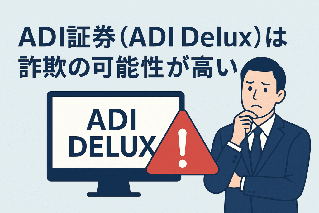 ADI証券（ADI Delux）は詐欺の可能性が高い