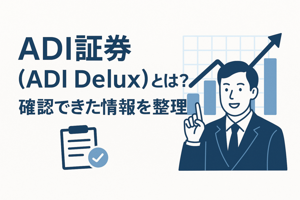 ADI証券（ADI Delux）とは？確認できた情報を整理