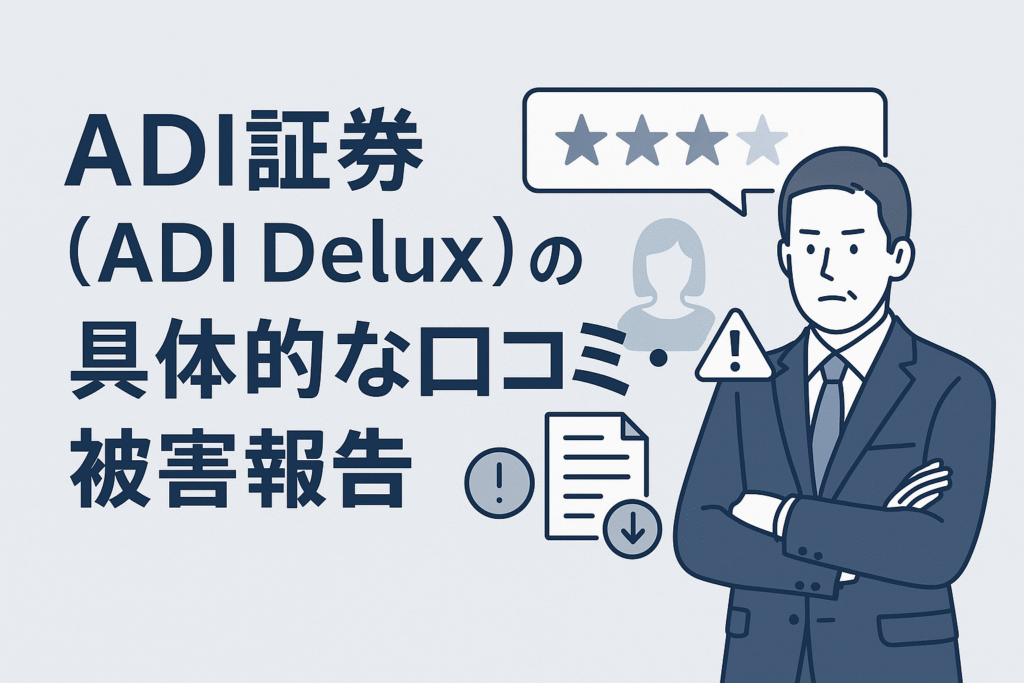 ADI証券（ADI Delux）の具体的な口コミ・被害報告